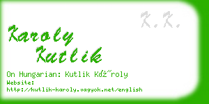 karoly kutlik business card